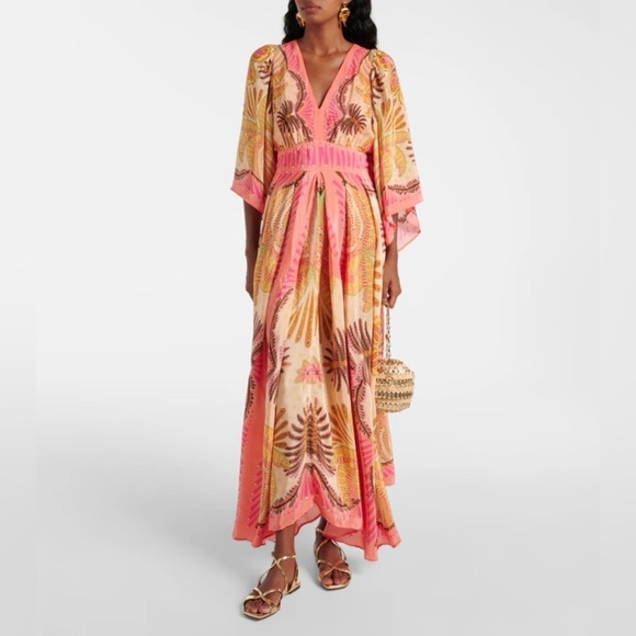 FARM Rio Sand Palms Scarf Maxi Dress Medium - Picture 4 of 16